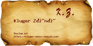 Kluger Zénó névjegykártya